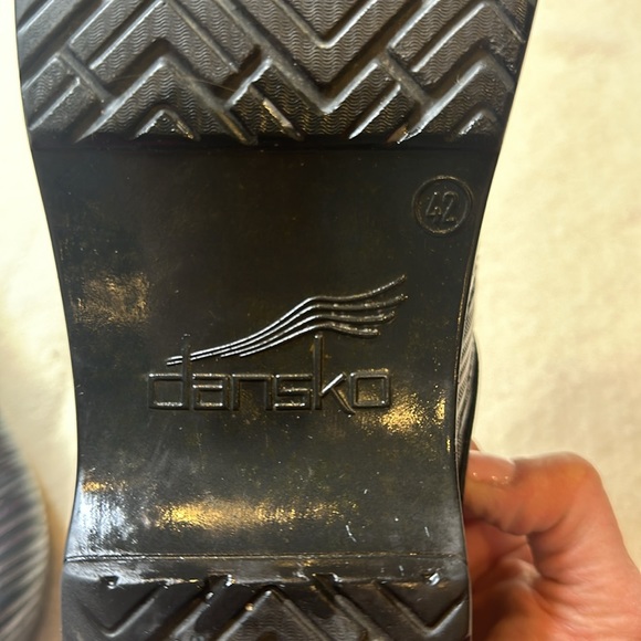 Dansko Metallic Striped Purple Black Silver Professional Clogs Size 42 - Picture 5 of 7